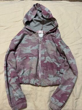 Love Squared Purple & Gray Camo Zip Hoodie